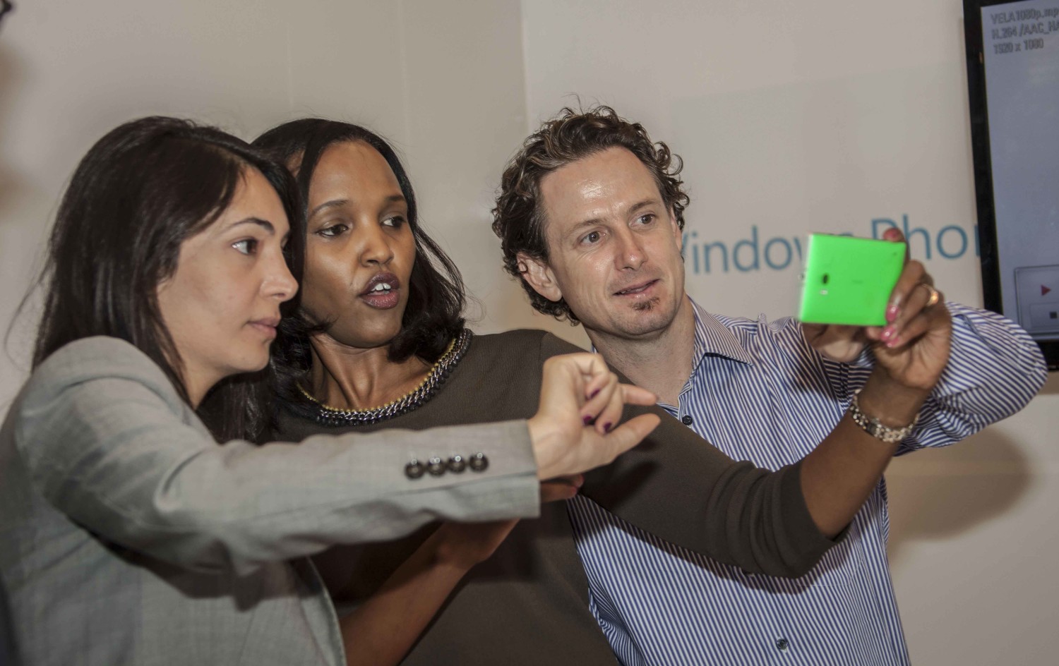 Microsoft Devices Head of Product for Sub Saharan Africa Patrick Henchi takes a selfie with Jumia KE MD Parinaz Firozi