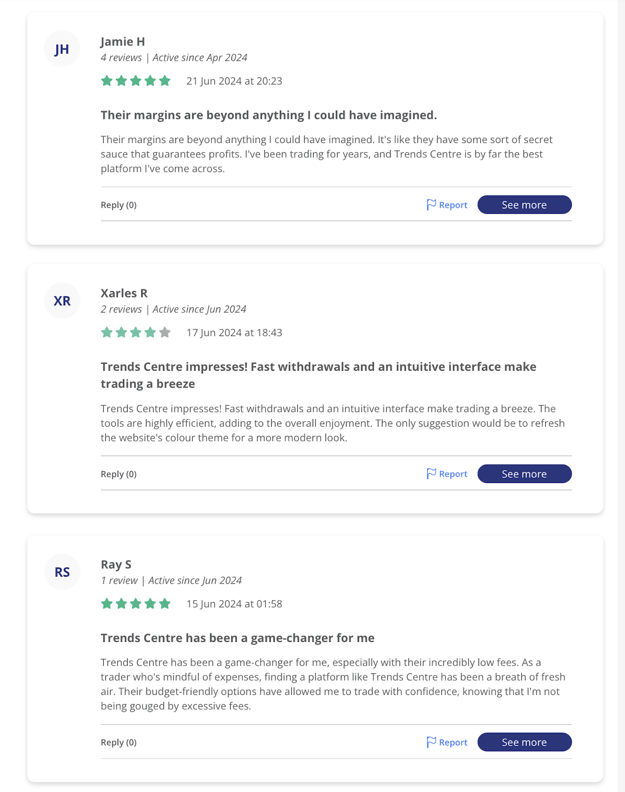 thetrendscentre.com review testimonials
