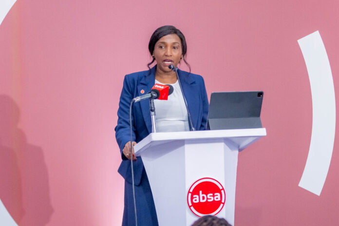 Absa Bank Kenya Interim Chief Finance Officer Diana Mwaniki during the release of the half year 2026 Absa Bank Kenya financial results
