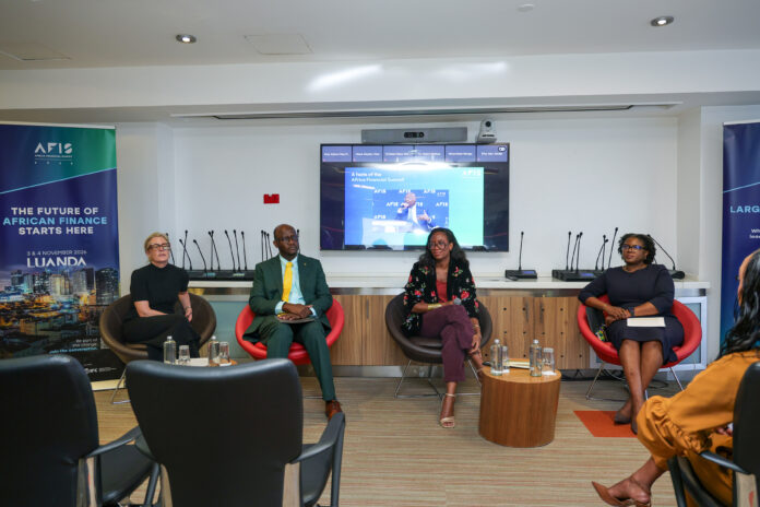 L-R Mary Porter Peschka, Redional Director Eastern Africa, IFC, Manuel Moses, CEO ATIDI, Christelle Essola, Head of Events, Jeune Afrique Media Group, and Jesman Chonzi, FIG Regional Industry,during the AFIS